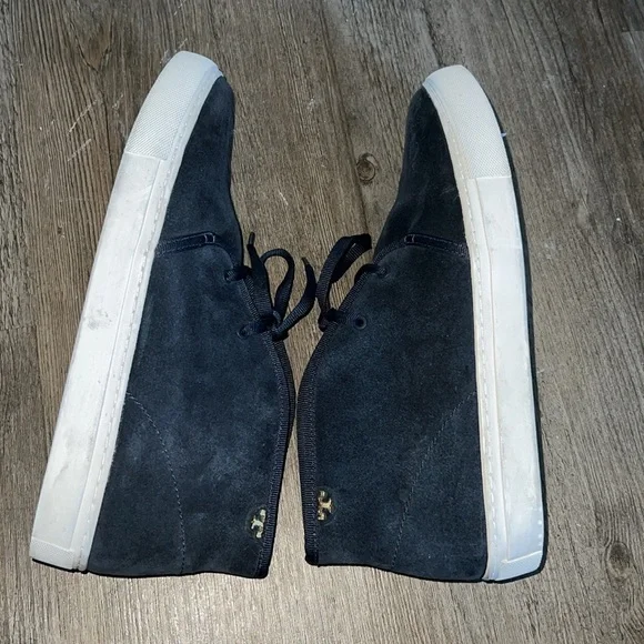 Tory Burch High Top navy Suede Sneakers size 9.5 - Picture 2 of 9
